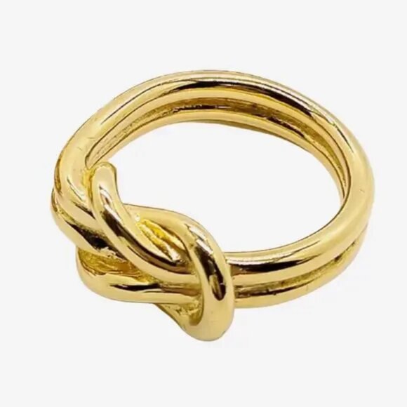 Hermes Gold-Plated Reef Knot Scarf Ring - Picture 1 of 9